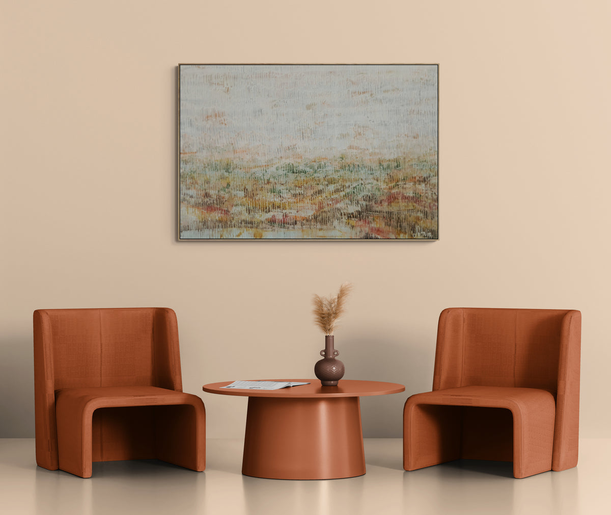 May You Find Your Way original abstract painting by Natalie Uhrik shown in an interior