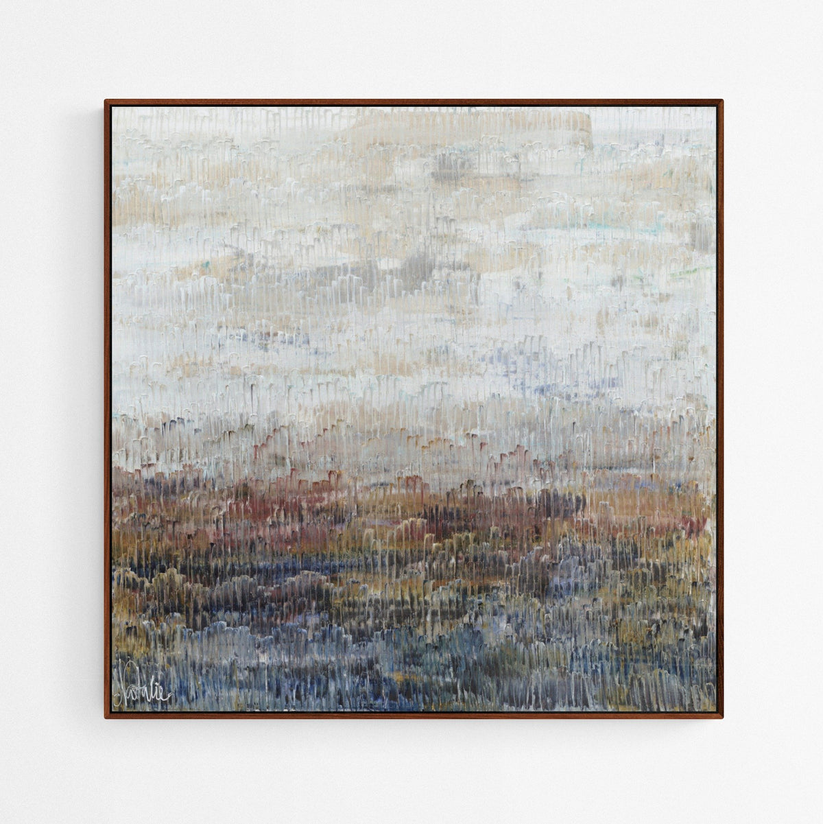 Take a Breath and Steep limited edition print in walnut frame