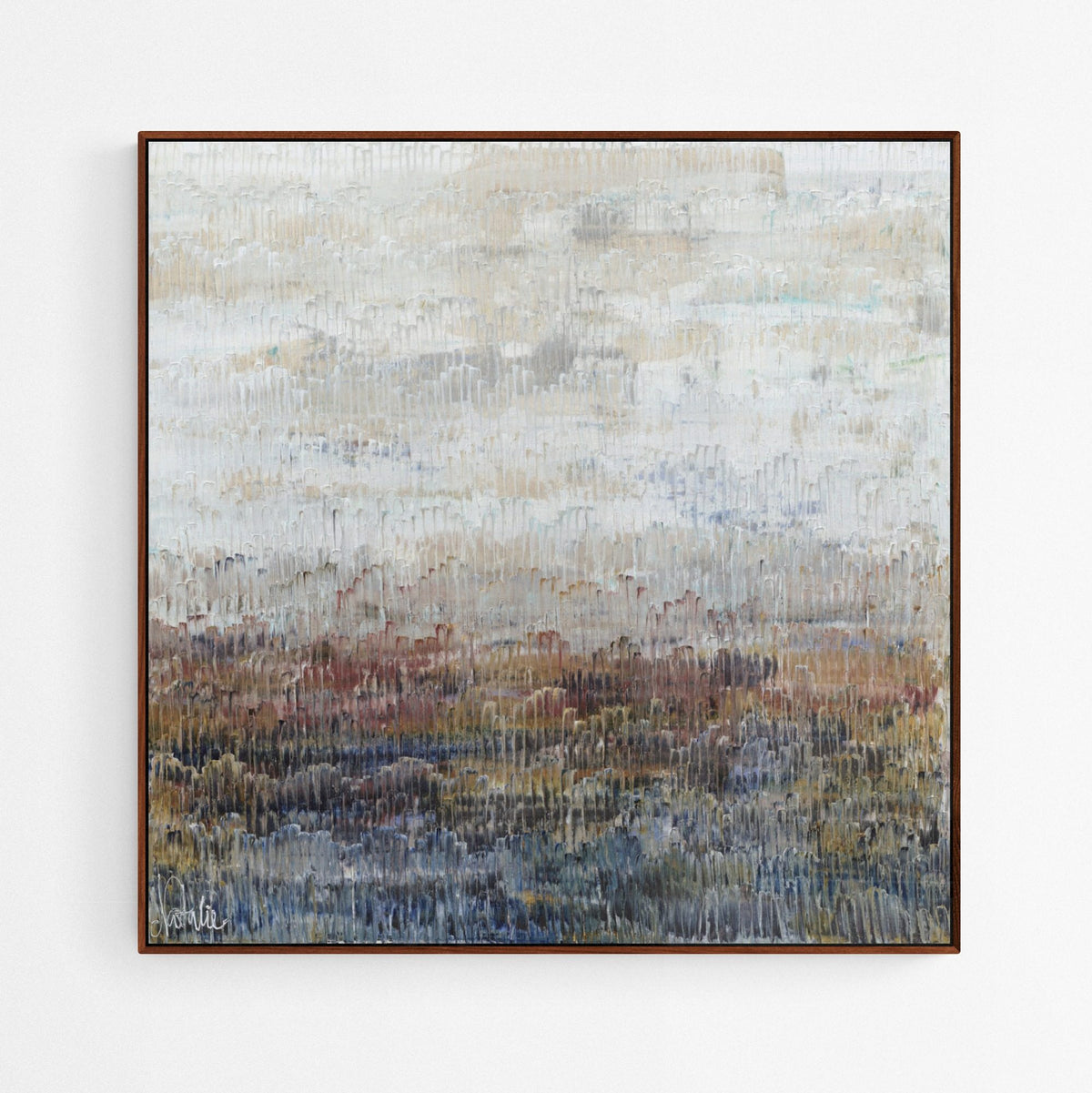 Take a Breath and Steep limited edition print in walnut frame